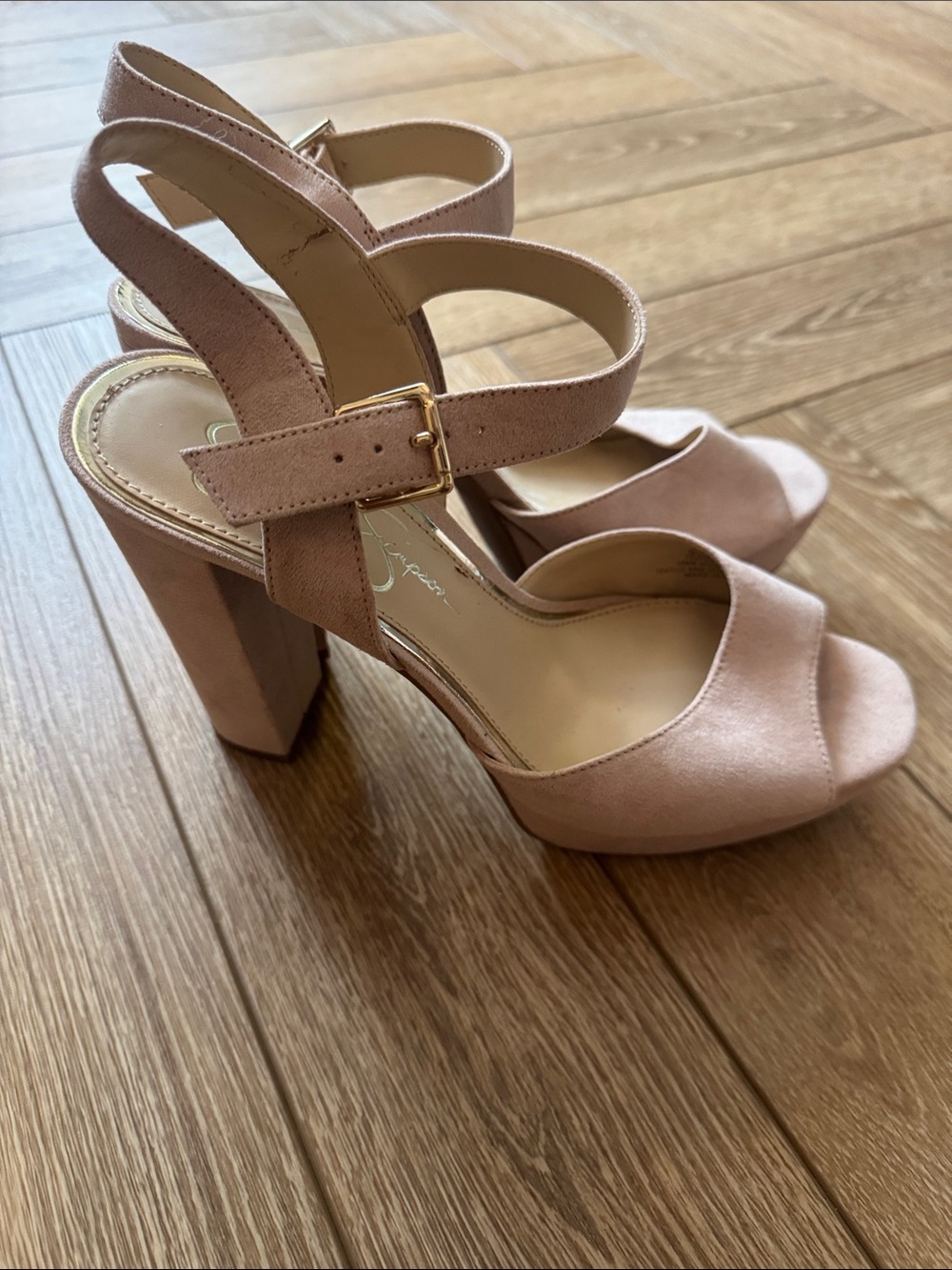 Jessica Simpson Block Heel Open-Toe Heels